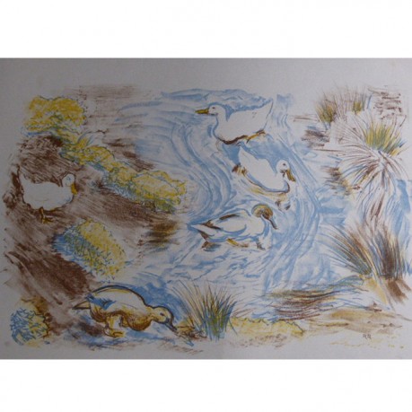 Reeve, Russell Sidney: Ducks in a Stream - Fifties Art & Design