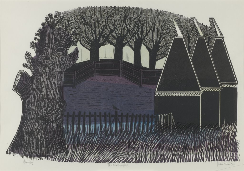 Robert Tavener Trees & Oast Houses evening